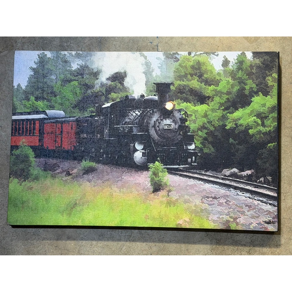 Pennels Country Collection LED Light Up Framed Train Art Picture Accent Decor